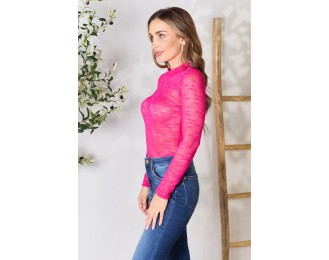 Full Size Round Neck Long Sleeve Bodysuit