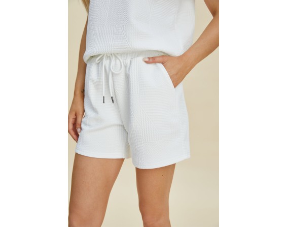 Full Size Texture Sleeveless Top and Shorts Set