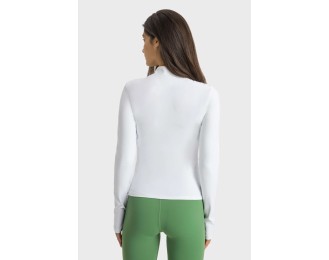 Half Zip Thumbhole Sleeve Sports Top