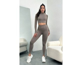 Mock Neck Top and Active Leggings Set