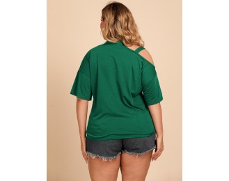 Plus Size Tied Cold-Shoulder Tee Shirt