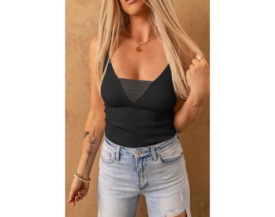 Ribbed Adjustable Spaghetti Strap Cami