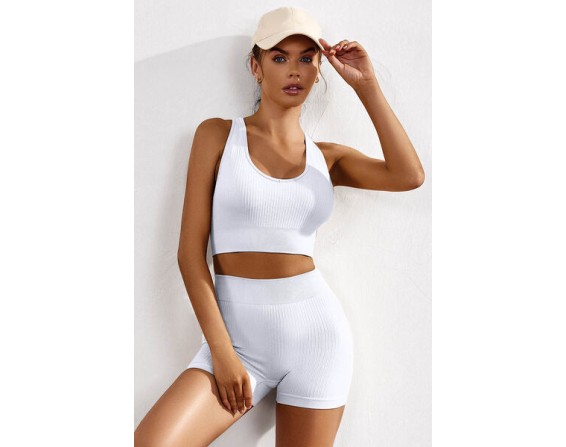 Ribbed Round Neck Wide Strap Active Top