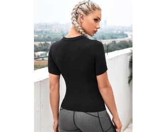 Round Neck Short Sleeve Active Top