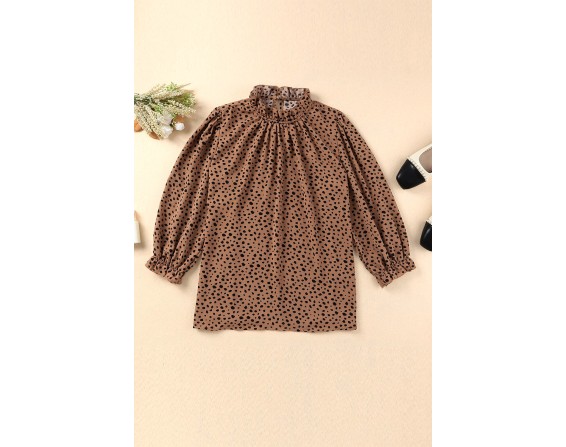 Ruffle Collar Flounce Sleeve Blouse