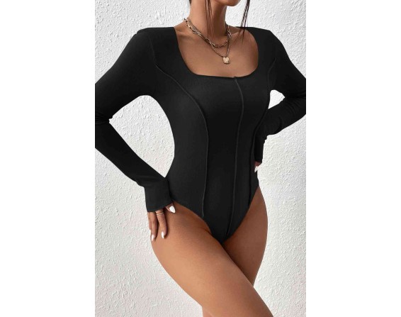 Scoop Neck Long Sleeve Bodysuit