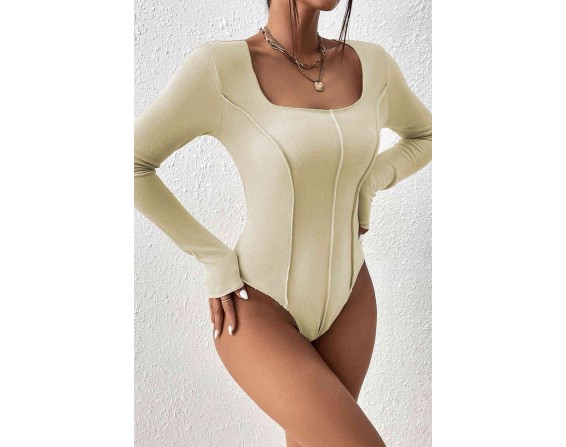 Scoop Neck Long Sleeve Bodysuit