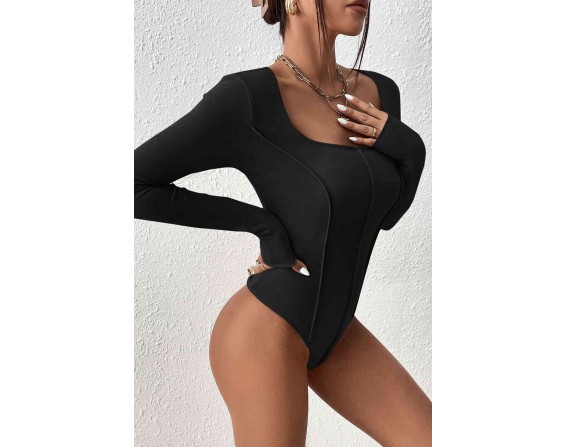 Scoop Neck Long Sleeve Bodysuit