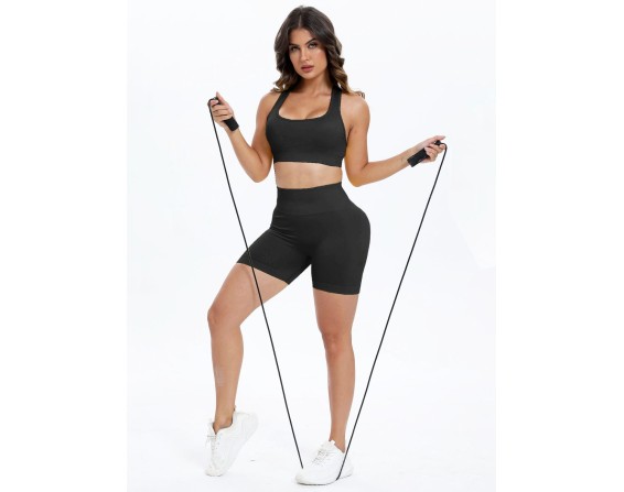 Scoop Neck Wide Strap Top and Shorts Active-Set