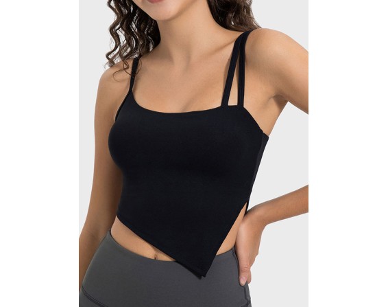 Slit Asymmetrical Neck Active Cami