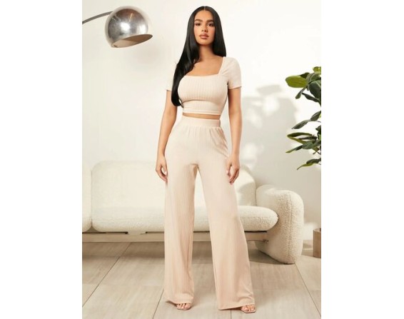 Square Neck Top and Pants Set