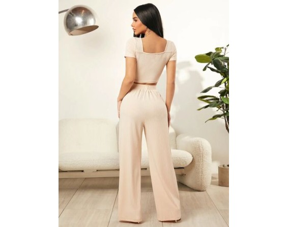 Square Neck Top and Pants Set