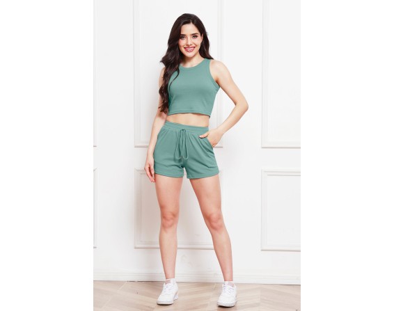 Tank and Drawstring Shorts Set