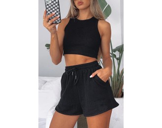 Top and Drawstring Shorts Set