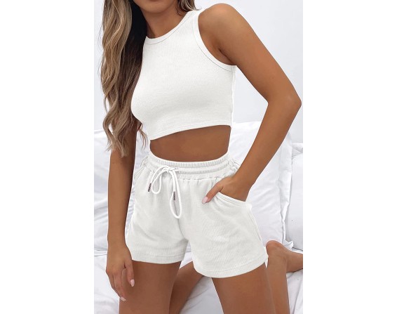 Top and Drawstring Shorts Set