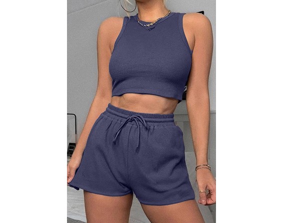 Top and Drawstring Shorts Set