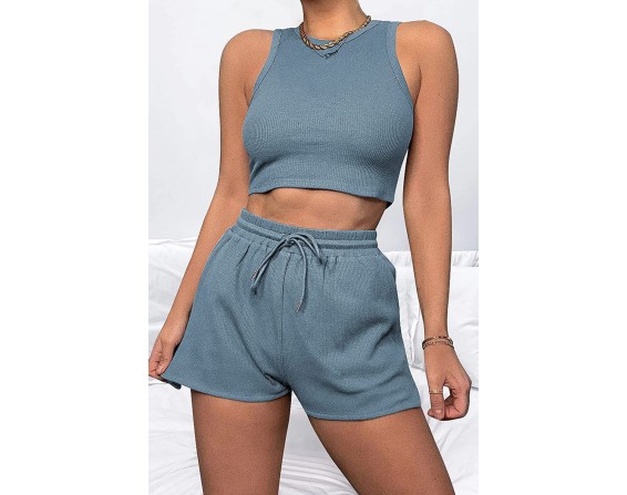 Top and Drawstring Shorts Set