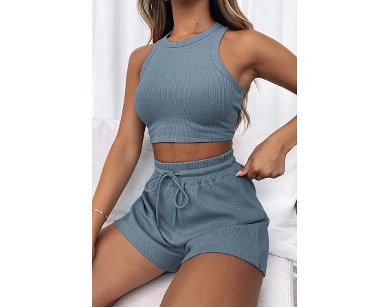 Top and Drawstring Shorts Set