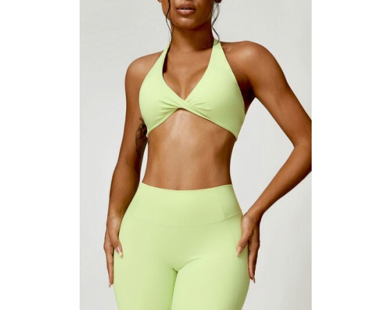 Twisted Halter Neck Active Bra