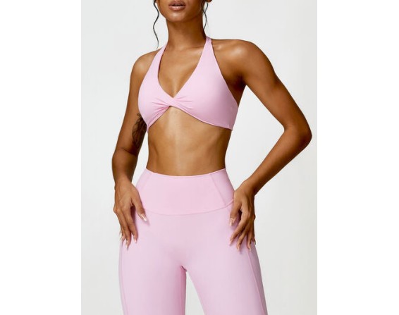 Twisted Halter Neck Active Bra