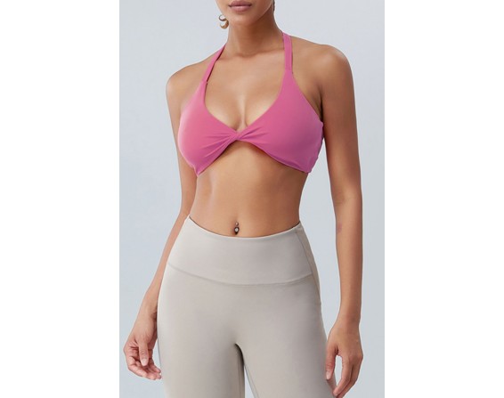 Twisted Halter Neck Active Bra