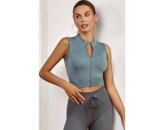 Zip Up Mock Neck Active Tank